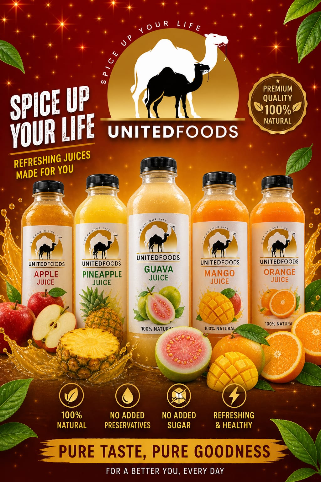 Apple Pineapple Juices Splash Banner